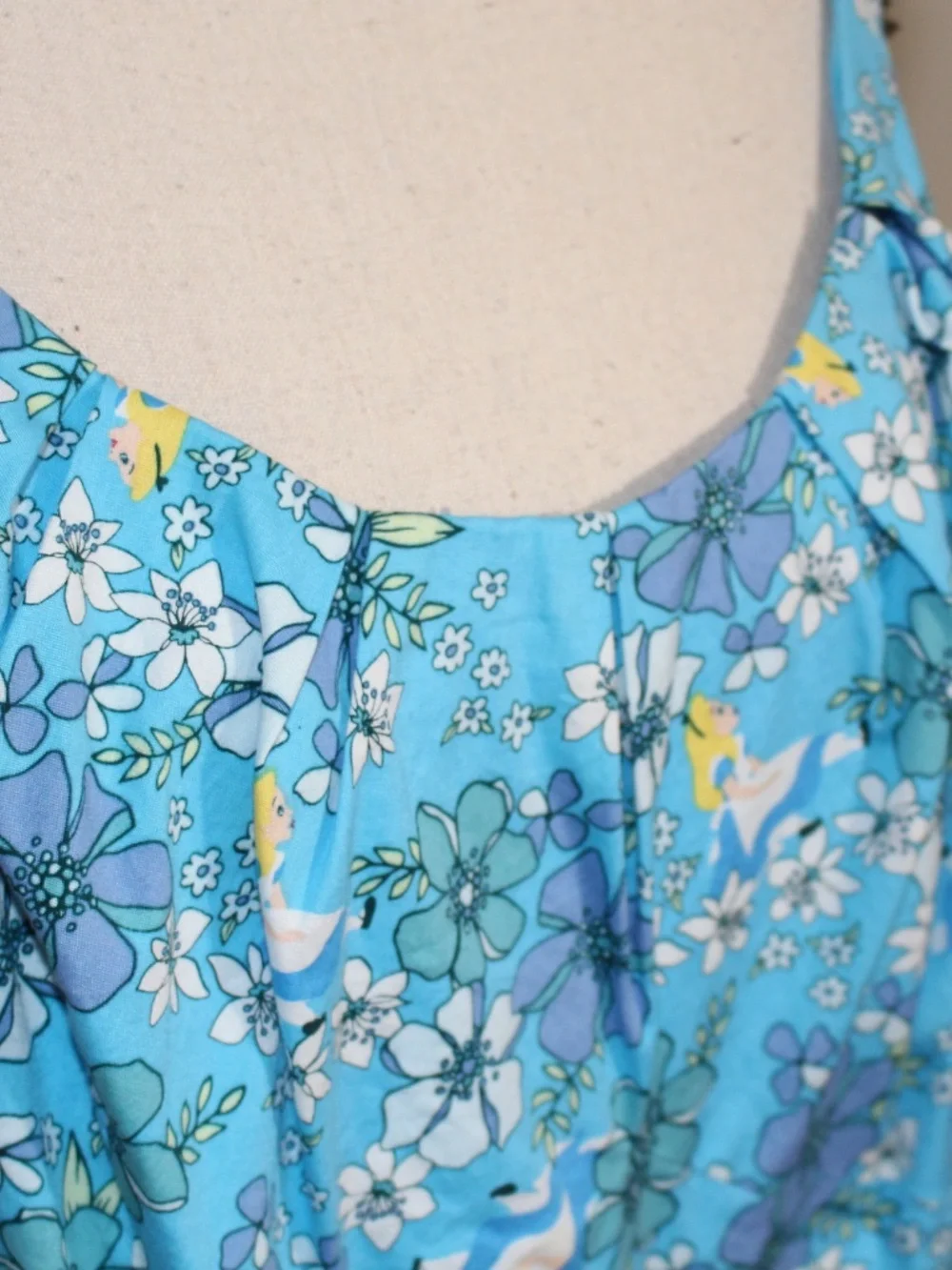 Disney, Torrid Alice in Wonderland Aqua Blue Floral Strappy Dress - Picture 7 of 11